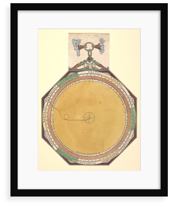 Volvelle to demonstrate the inequality of calendar days and the time comparison by Peter Apian