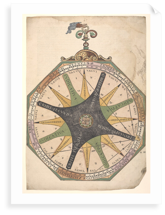 Volvelle illustrating the relationship between medical science and astrology by Peter Apian