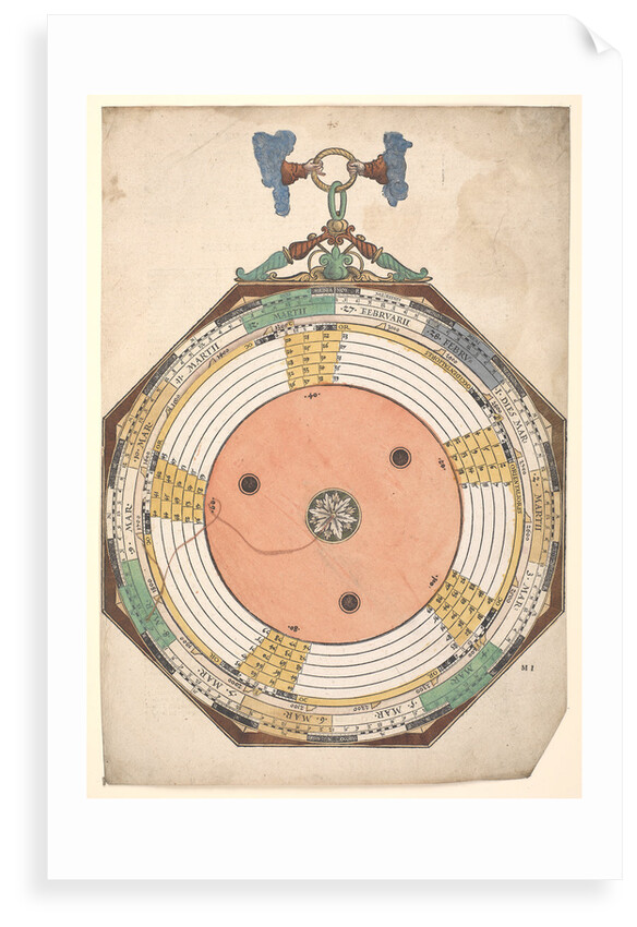 Volvelle for finding the date, to the closest minute, of the equinoxes by Peter Apian