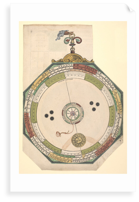 Volvelle giving the path of the Sun and its representation, without calculation by Peter Apian