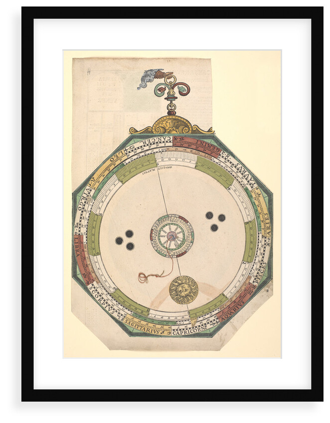 Volvelle giving the path of the Sun and its representation, without calculation by Peter Apian