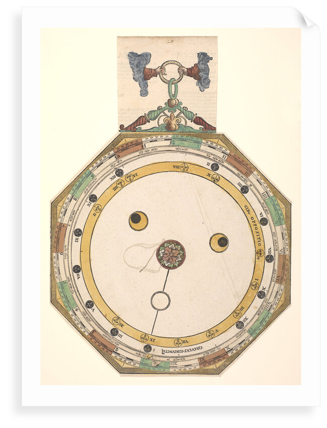 Volvelle giving the rules for predicting solar and lunar by Peter Apian