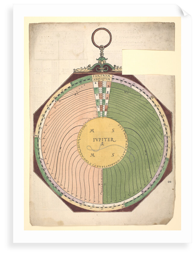 Volvelle giving the latitude of Jupiter along the ecliptic by Peter Apian