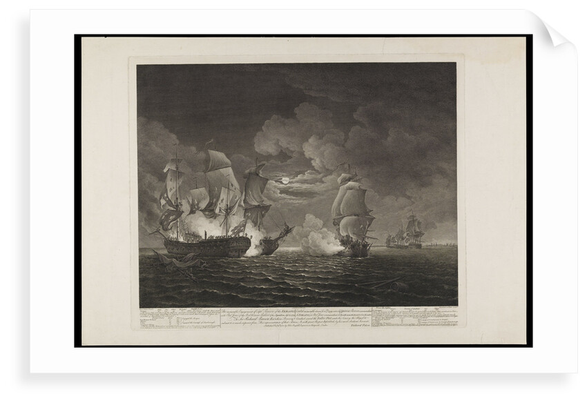 A memorable engagement of Captain Pearson of the 'Serapis' with Paul Jones of the 'Bonhomme Richard' & his squadron, September 23 1779 by James Fittler