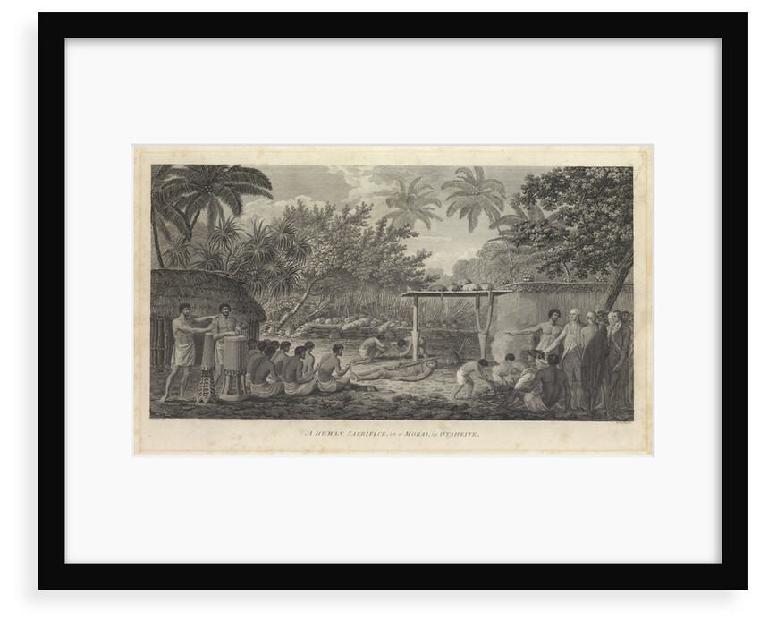 A human sacrifice, in a Morai, in Otaheite' [Tahiti] by Webber