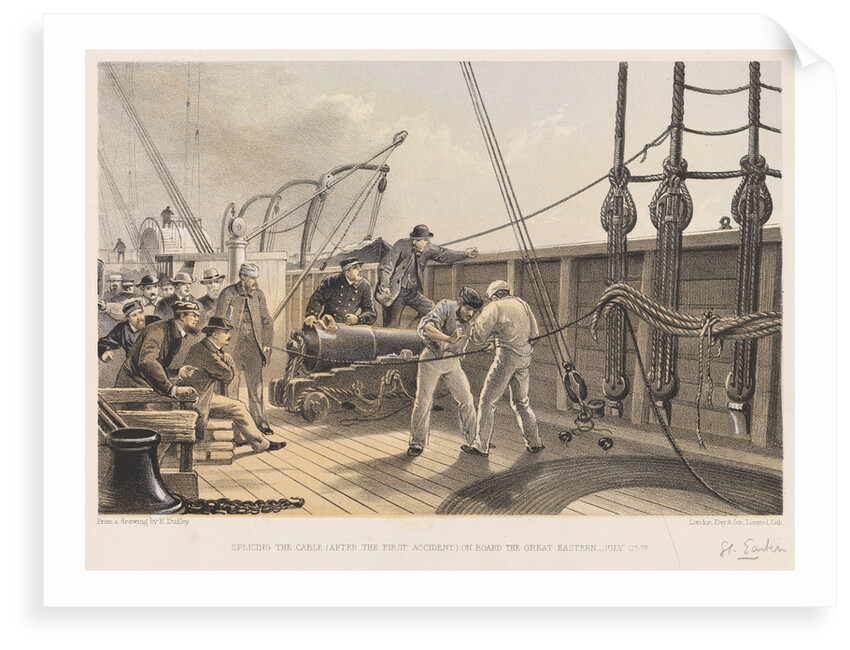 Splicing the cable on board the 'Great Eastern', 25 July 1865 by R. Dudley