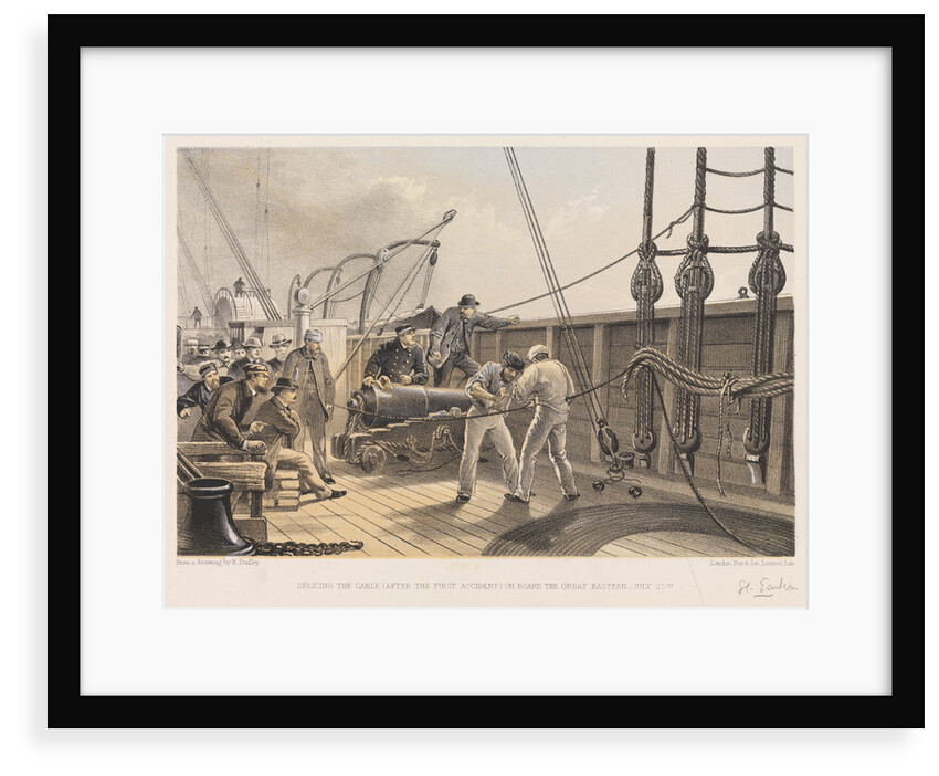 Splicing the cable on board the 'Great Eastern', 25 July 1865 by R. Dudley