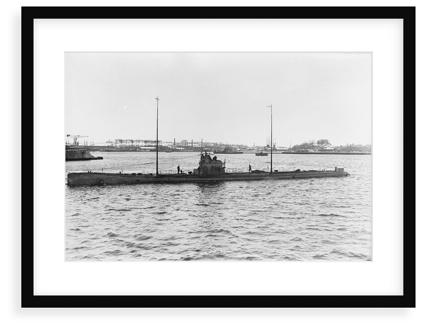 Photograph of U90 (1917). A port near beam from just forward of broadside view in 1917 by unknown