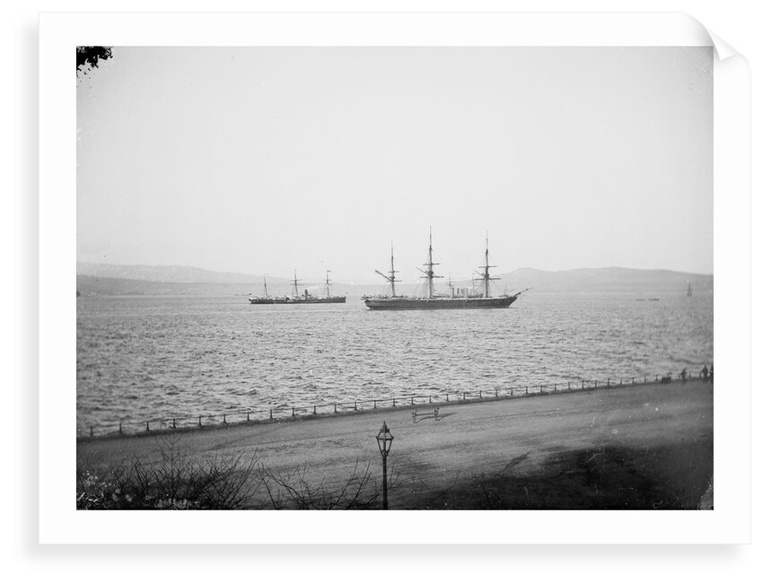 Armoured broadside ship HMS 'Warrior' (1860), distant by unknown