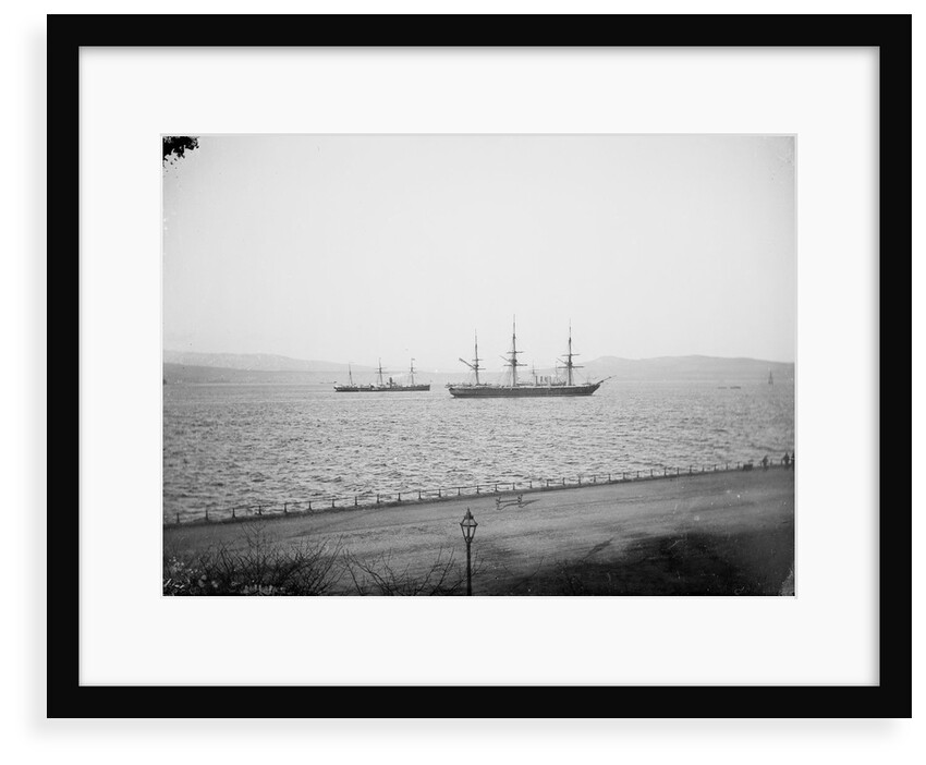 Armoured broadside ship HMS 'Warrior' (1860), distant by unknown