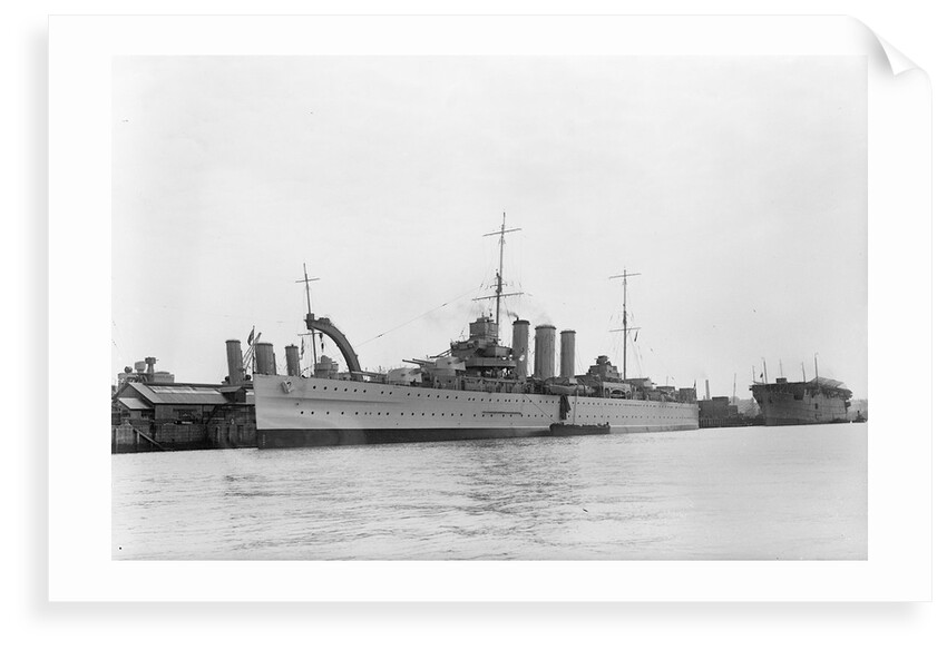 Heavy cruiser HMS 'Berwick' (1926) at anchor by unknown