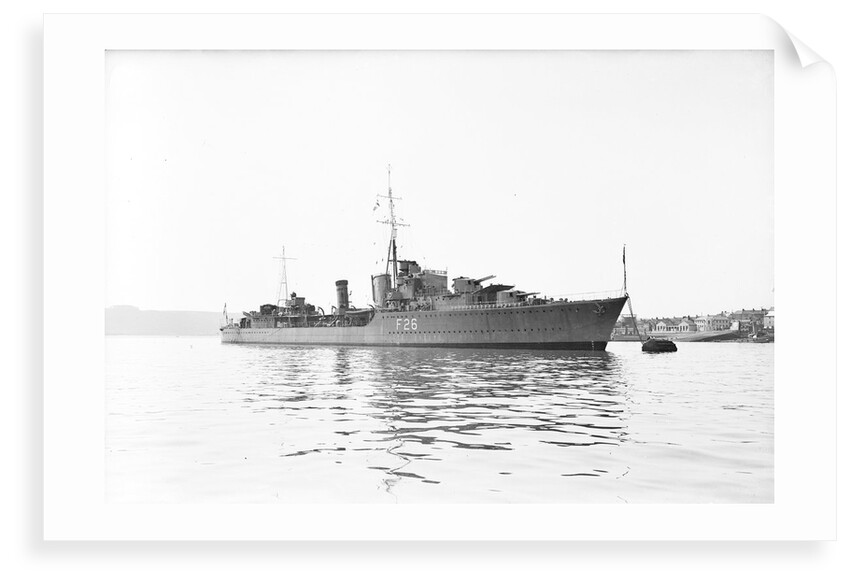 Destroyer HMS 'Matabele' (1937), moored in the Hamoaze near the Torpoint Ferry by Anonymous