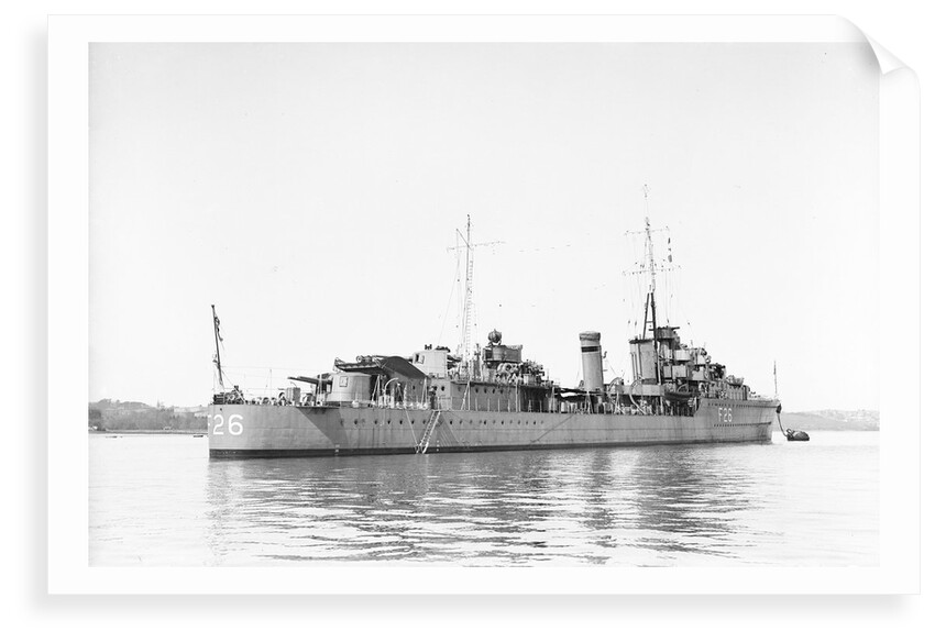 Destroyer HMS 'Matabele' (1937), moored in the Hamoaze near the Torpoint Ferry by Anonymous