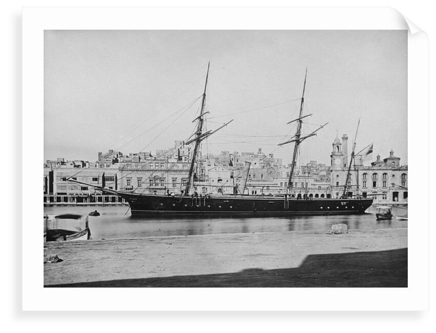 Composite screw gun vessel HMS 'Beacon' (1867), moored at Malta by Anonymous