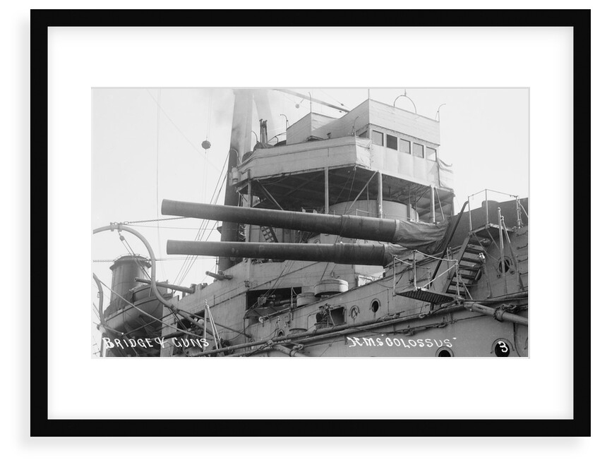 Battleship HMS 'Colossus' (1910), close-up of bridge by unknown