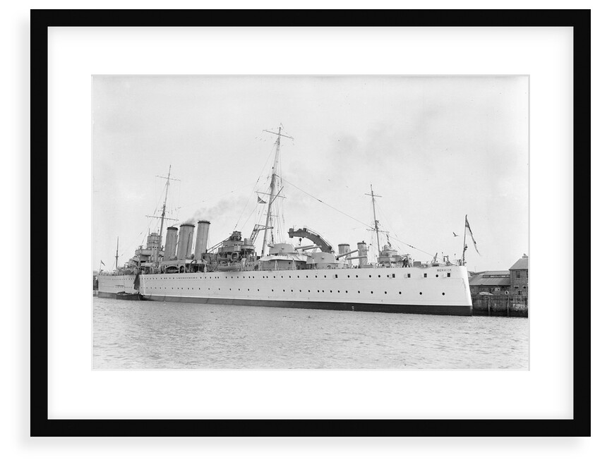 Heavy cruiser HMS 'Berwick' (1926) at anchor by Unknown