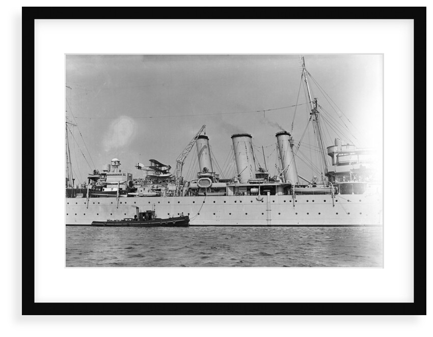 Heavy cruiser HMS 'Dorsetshire' (1929), close up amidships by unknown
