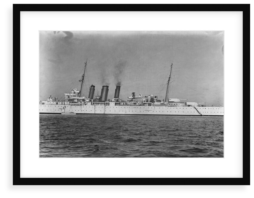 Heavy cruiser HMS 'Norfolk' (1928), close up amidships by unknown