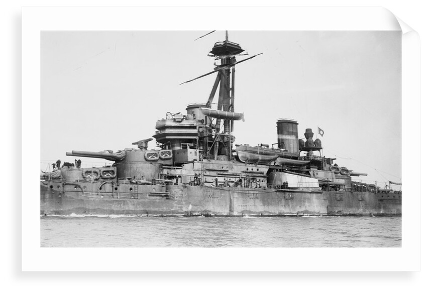 Dreadnought battleship 'Sao Paolo' (Brazil, 1909) close up, amidships by unknown