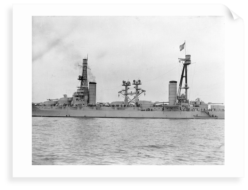 Battleship 'Moreno' (Arg, 1911) close up amidships by unknown