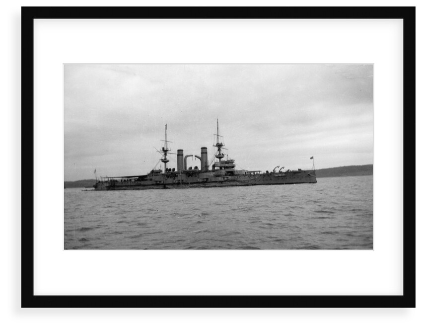 Battleship HMS 'Triumph' (1903), at anchor in the Firth of Forth by unknown