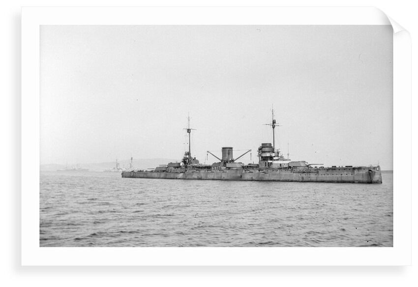 Moltke 65' (1910) German battlecruiser at anchor at Scapa Flow by unknown