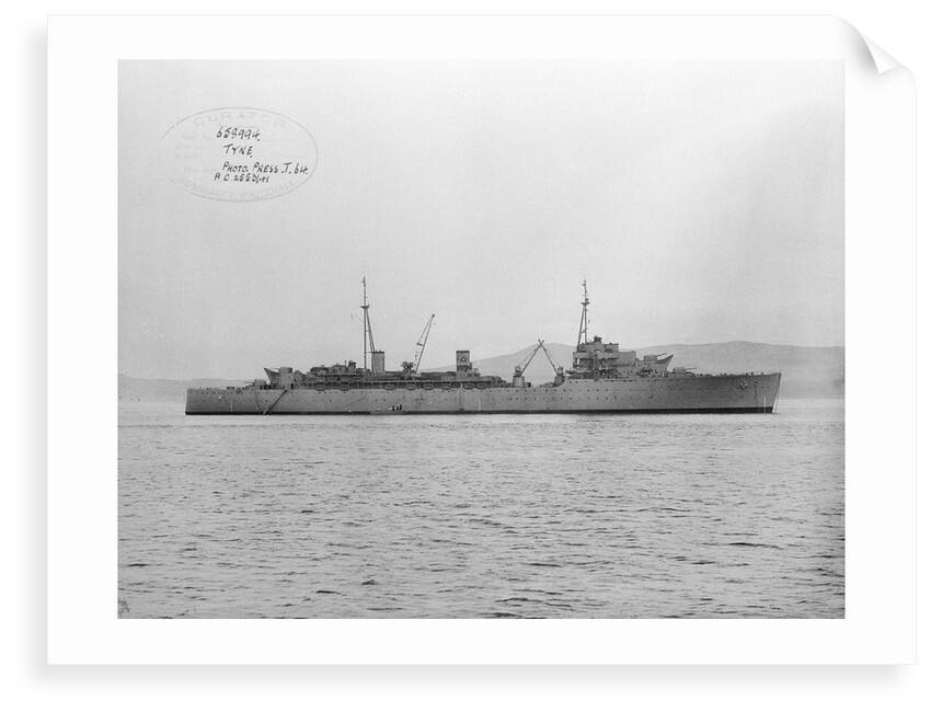 Destroyer depot ship, HMS 'Tyne' (1940) at anchor at Tail of the Bank off Greenock by Anonymous