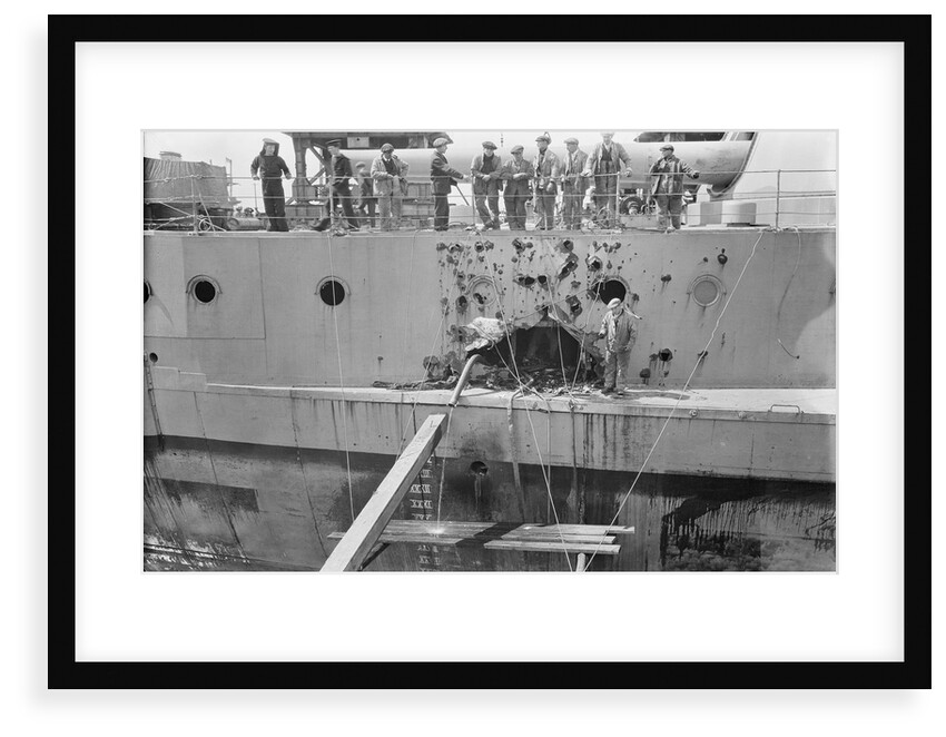 Battleship HMS 'Warspite' (1913) in No.1 Dry Dock at Rosyth by unknown