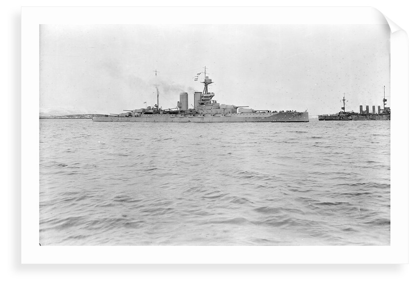 HMS 'Malaya' Battleship (1915) & HMS 'Hampshire' armoured cruiser (1903) by Unknown