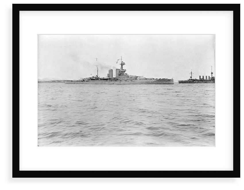 HMS 'Malaya' Battleship (1915) & HMS 'Hampshire' armoured cruiser (1903) by Unknown