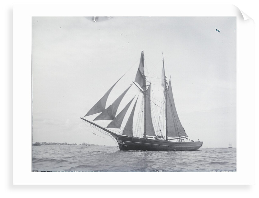 A port side view, taken from well ahead of the beam, of the two masted topsail by Unknown