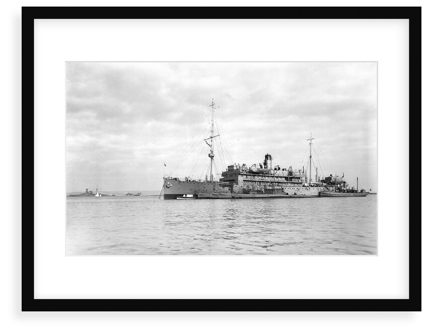 HMS 'Titania' (1915) submarine depot ship, moored at Portland by unknown