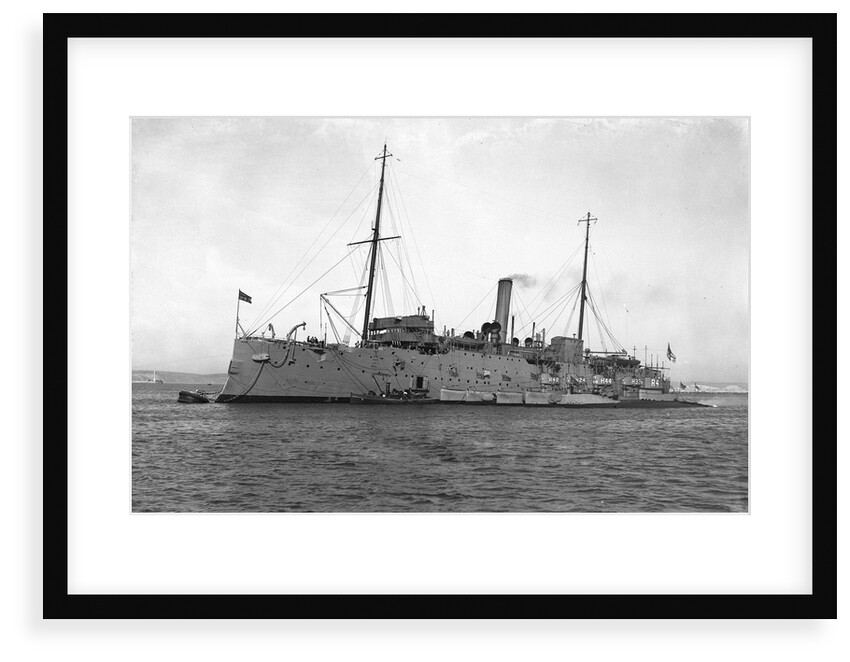 HMS 'Vulcan' (1889) submarine depot ship, moored at Portland by unknown