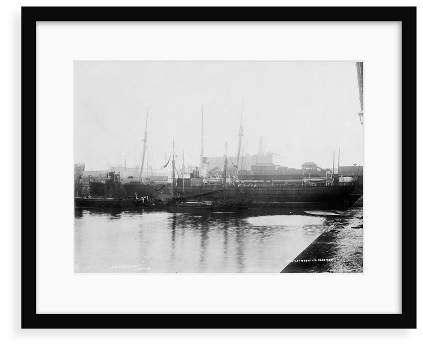 'Cherbourg' (Br, 1875), alongside wharf in Liverpool Docks by unknown