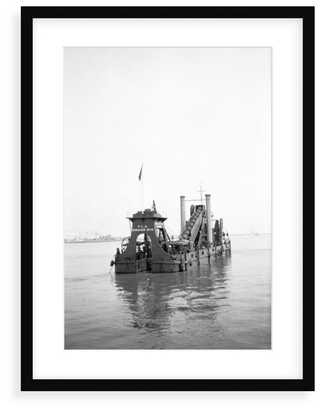 'P.L.A. Dredger No 10' (1924) at anchor in the Thames in around 1930 by unknown