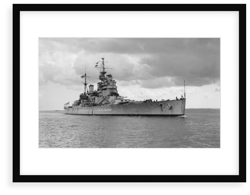 HMS 'King George V' (Br, 1939), under way, approaching Portsmouth Harbour by unknown