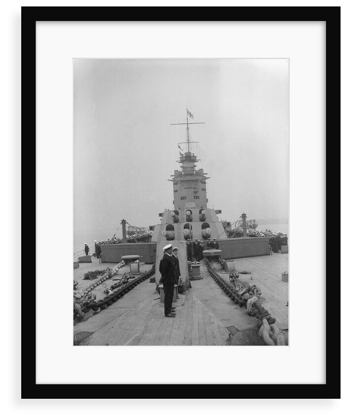 HMS 'Nelson' (1925) main battery and bridge from forecastle by unknown