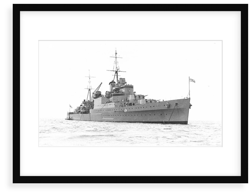 Photograph of HMS 'Sheffield' (1936) at anchor in the Solent in 1937 by unknown
