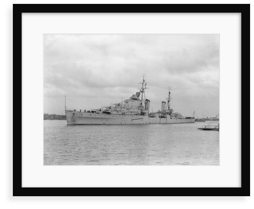 HMS 'Sirius' light cruiser (1940) under way in Portsmouth Harbour by unknown