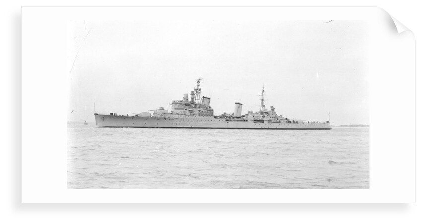 Light Cruiser HMS 'Birmingham' (1936) in September 1947, under way off Portsmouth by unknown
