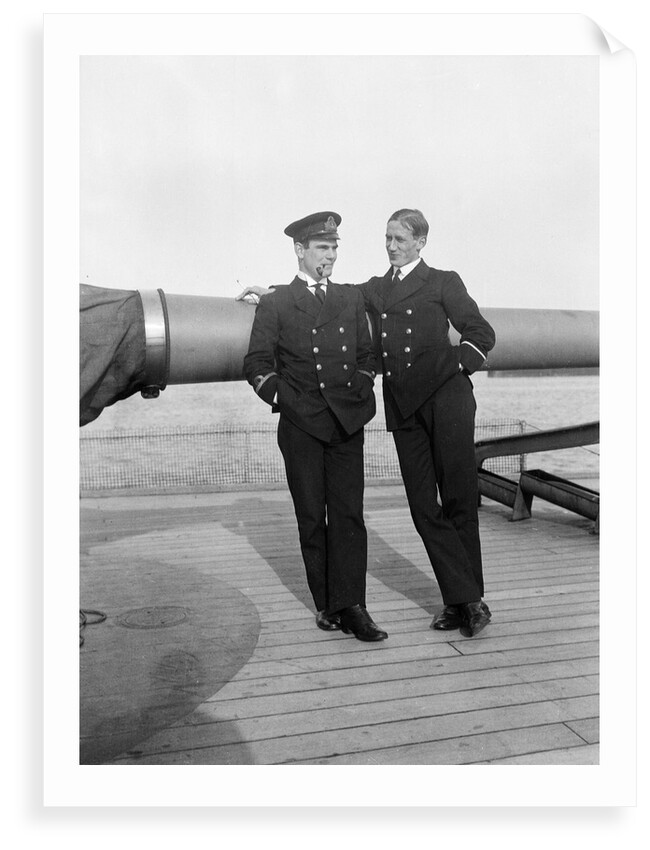Sub Lieutenant Charles R Brent and Clerk Richard R Wallace on HMS 'Aurora' (1913) by Lieutenant Geoffroy William Winsmore Hooper