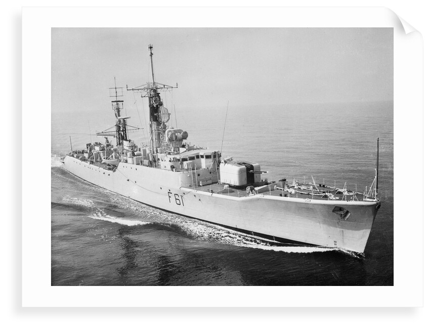 Frigate HMS 'Llandaff' (1955) under way at sea by unknown