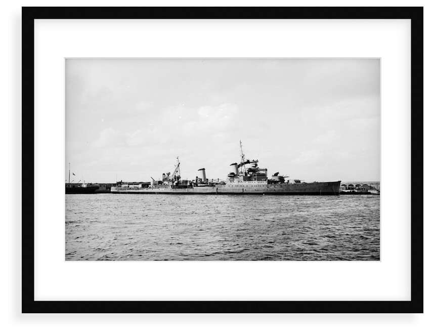 HMS 'Birmingham' (1936) on 19th July 1941 berthed alongside at Simonstown by unknown