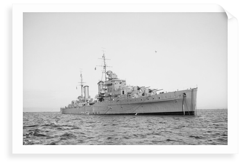 Light cruiser HMS 'Dido' (1939) anchored in Scapa Flow by unknown