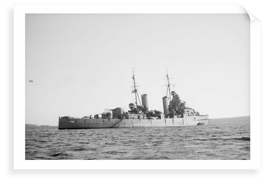 Light cruiser HMS 'Dido' (1939) anchored in Scapa Flow by unknown