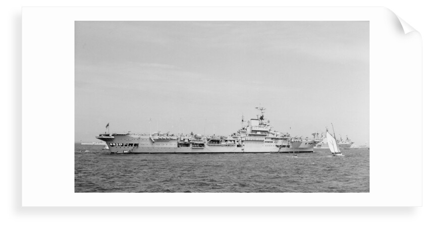 'Indomitable' (Br, 1940) anchored in Line F at Spithead for the Coronation Review by unknown