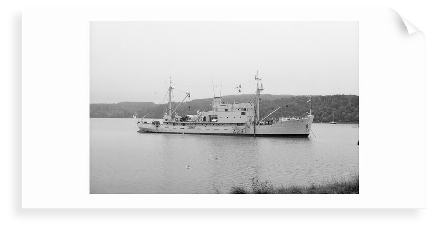 'Reclaim' (Br, 1948), anchored at Tobermory working on the salvage of a helicopter by unknown