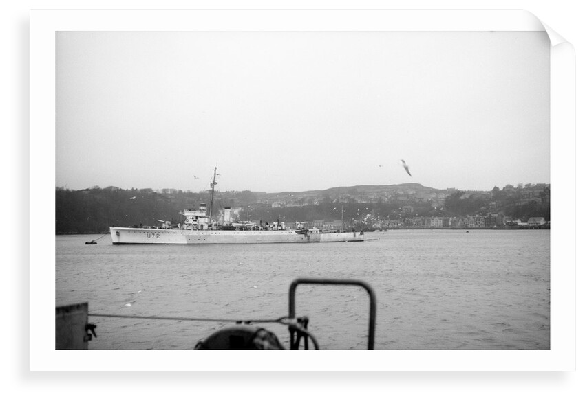 HMS 'WESTON' (1932) at moorings, Tobermory, Isle of Mull, slightly distant by Anonymous