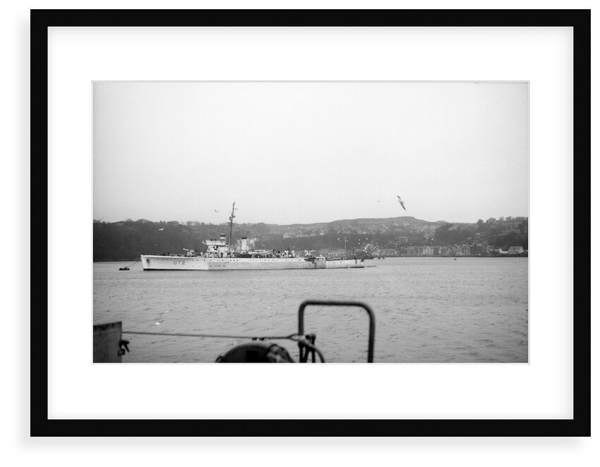 HMS 'WESTON' (1932) at moorings, Tobermory, Isle of Mull, slightly distant by Anonymous