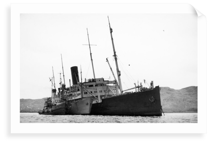 The 'Staffordshire' in Loch Ewe, after bombing whilst returning from Russia by unknown